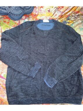 Tommy Bahama Navy Heather Crewneck Sweater